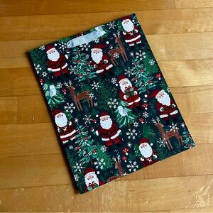 Dual Sided Holiday Gift Bag, Metallic Shine (GREEN - SANTA + ANGELS)